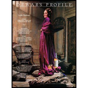 1992 Dewars Scotch Profiles Vintage Print Ad Formal Salon Room Gown Wall Art